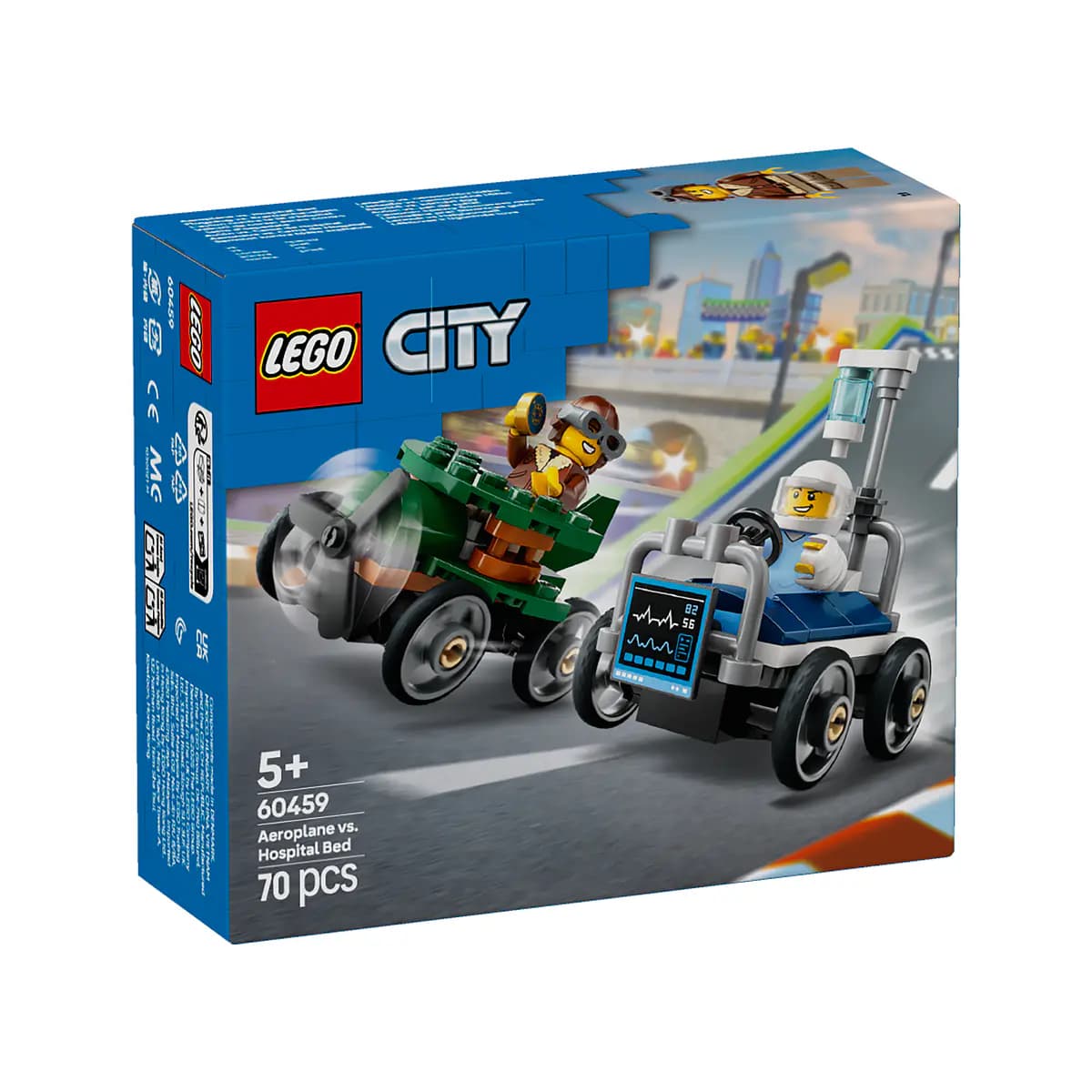 LEGO City Pack de Carros de Corrida Aeronave vs. Cama de Hospital - 60459