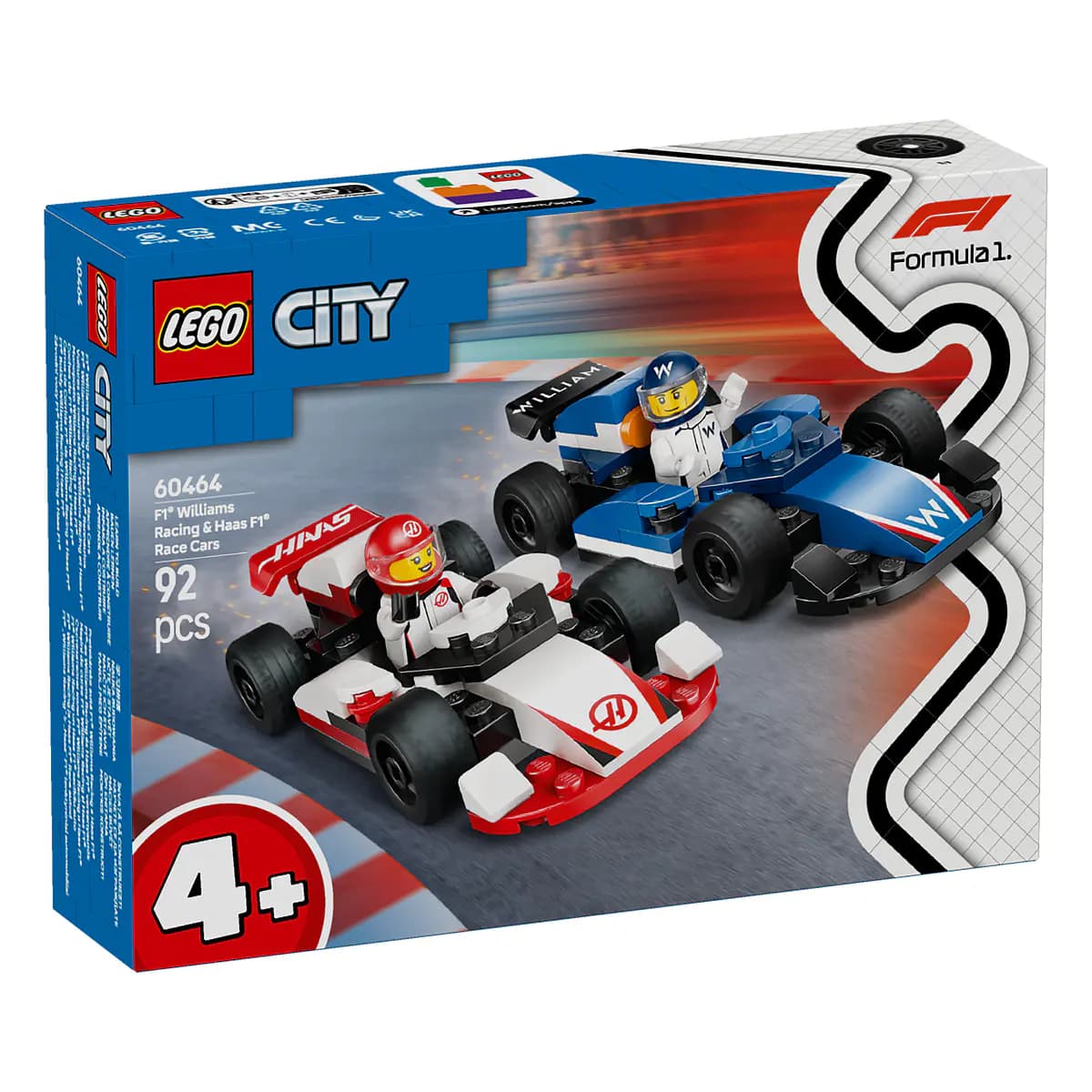 LEGO City Carros de Corrida F1 da Williams Racing e Haas F1 - 60464