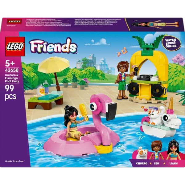 LEGO Friends Festa na Piscina com Unicórnio e Flamingo - 42658