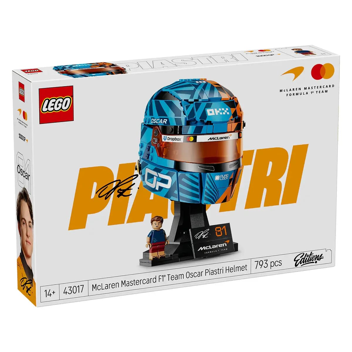 LEGO - Capacete McLaren Mastercard F1 Team de Oscar Piastri 43017