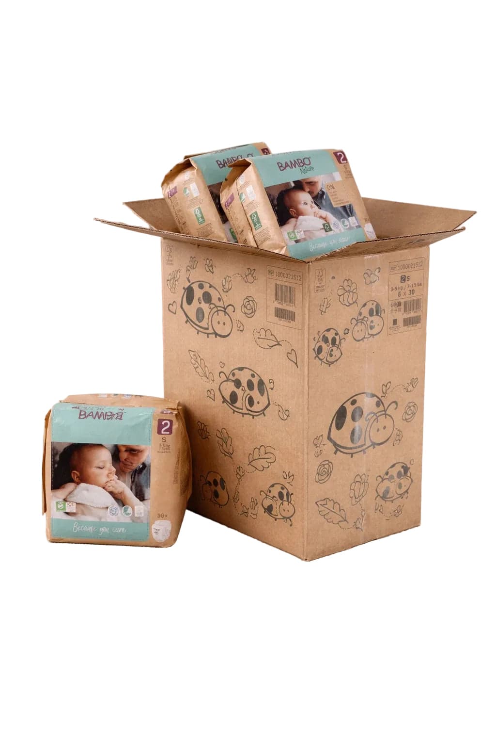Bambo Nature Fraldas Tam 2 (3-6Kg) Pack 6x30Un.