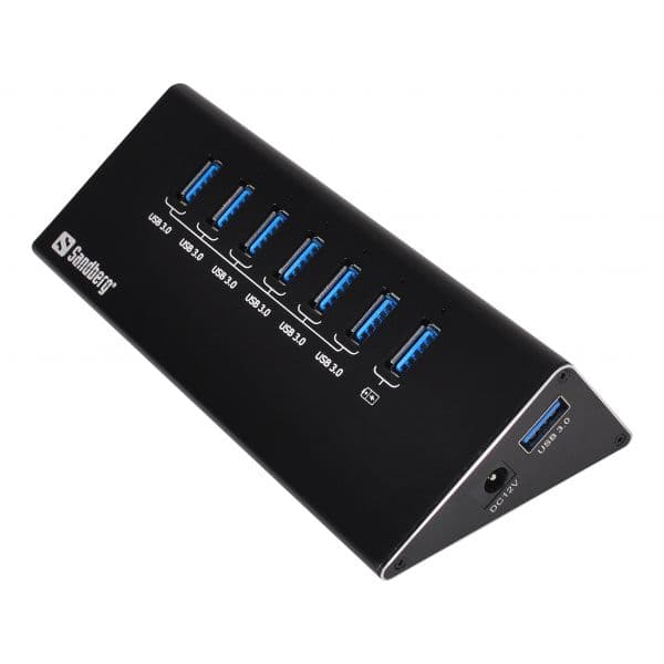 Sandberg 133-82 Hub USB 3.0 7 Portas com Carregamento 2.4A Preto
