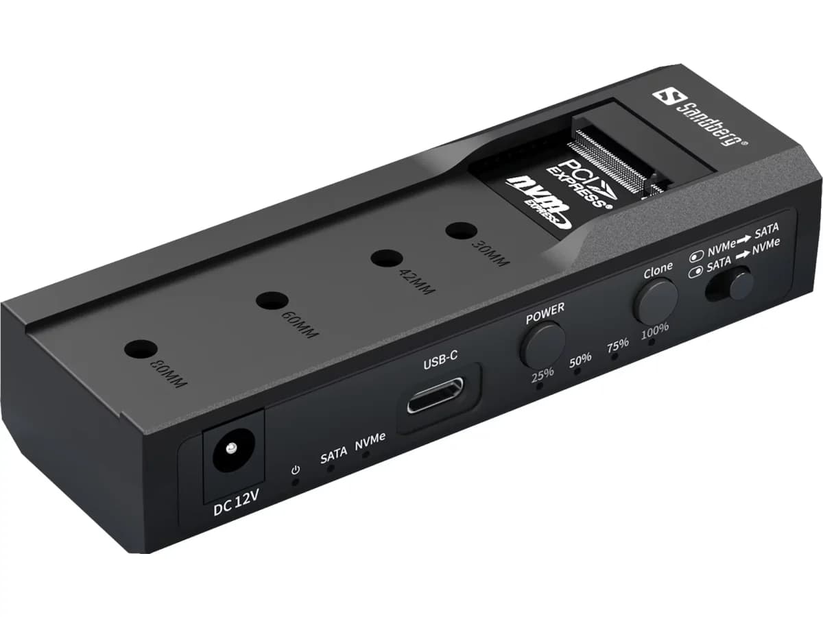 Sandberg 136-49 Clonador e Base de Ligação USB 3.2 para M.2 NVMe SATA