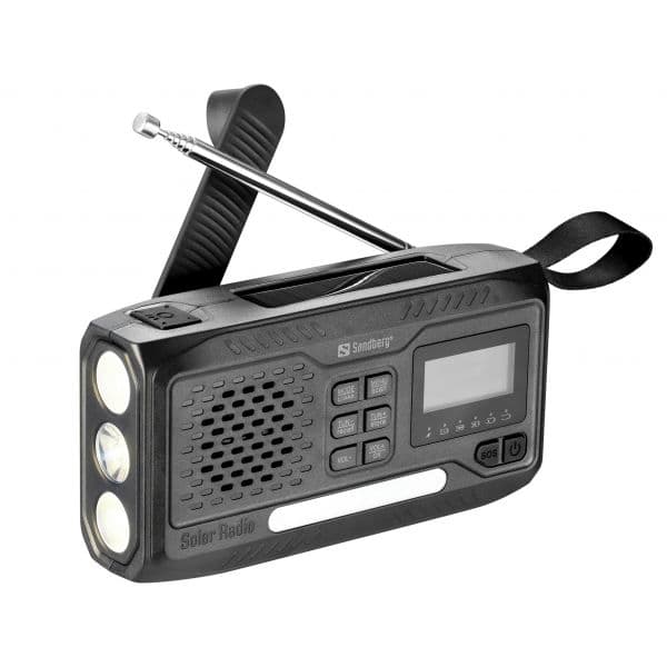 Sandberg Rádio de Emergência Survivor DAB All-in-1 4500 Solar Manivela Bluetooth Preto