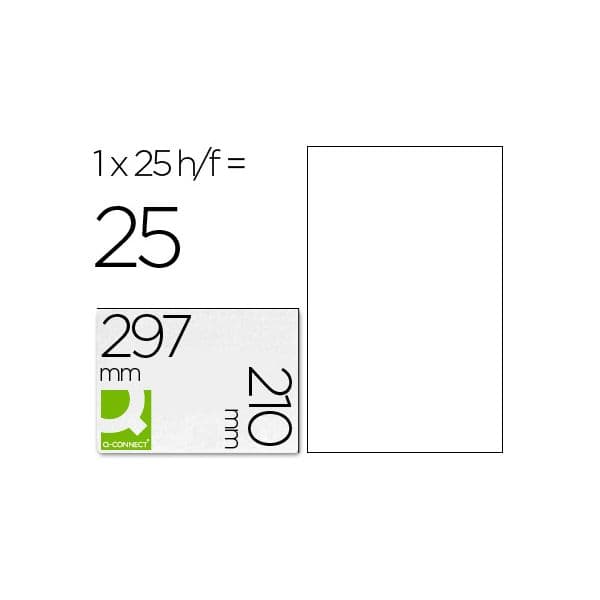 Q-Connect Etiquetas Adesivas Impermeáveis A4 Clear 25Fls - KF00228