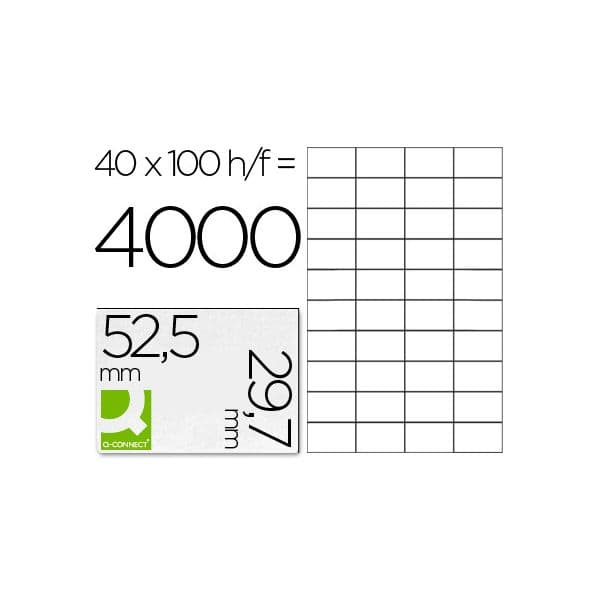Q-Connect 100 Fls Etiquetas Adesivas 52.5x29.7mm - 34380
