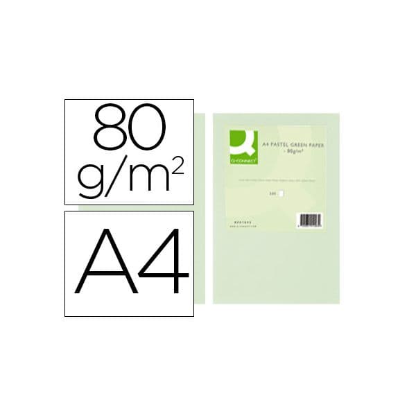 Q-Connect Resma 500 Fls Papel A4 80g Verde - KF01093
