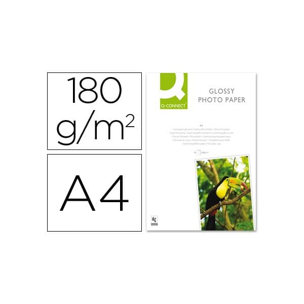 Q-Connect 20 un. Fls Papel de Fotografia A4 180g Gloss - KF01103