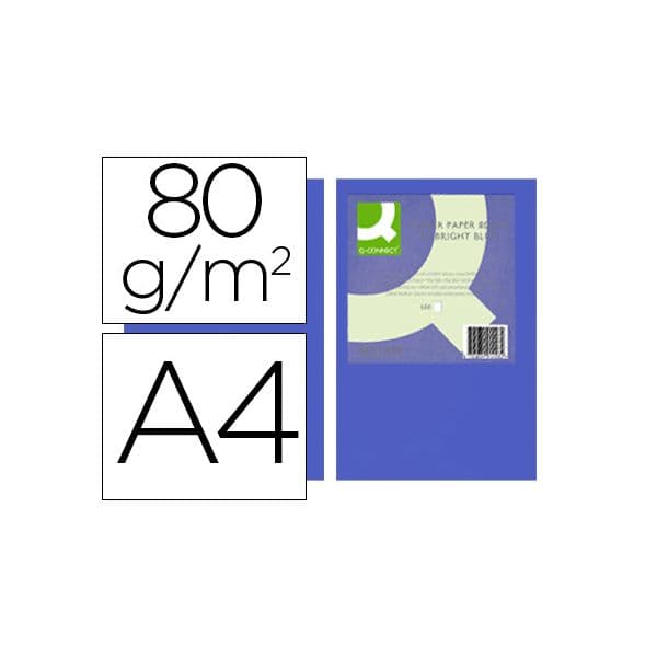 Q-Connect Resma 500 Fls Papel A4 80g Azul Intenso - KF01428