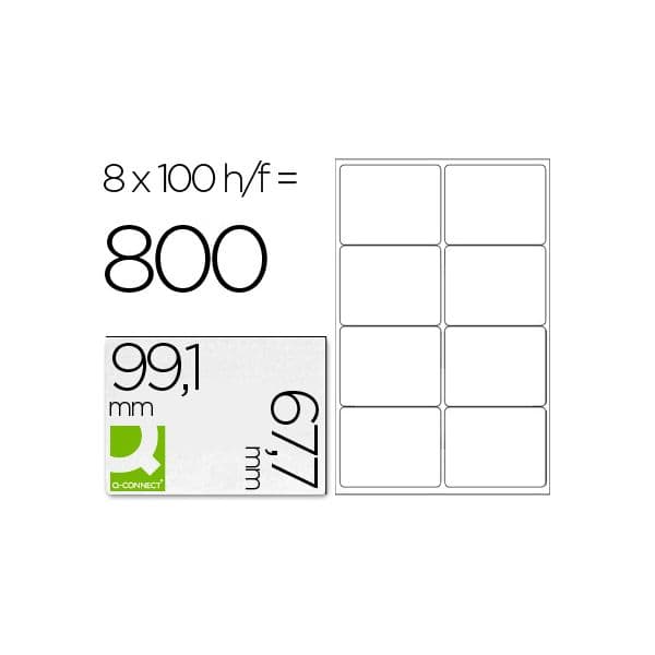Q-Connect 100 Fls Etiquetas Adesivas A4 99,1x67,7mm - KF01588
