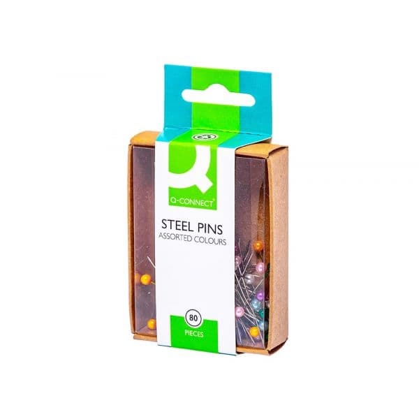 Q-Connect Alfinetes de Sinalização Coloridas 80 Unidades