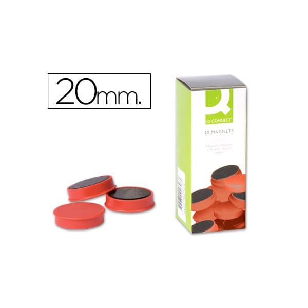 Q-Connect 10 un. Ímanes Sinalizadores 2cm Red - KF-02636