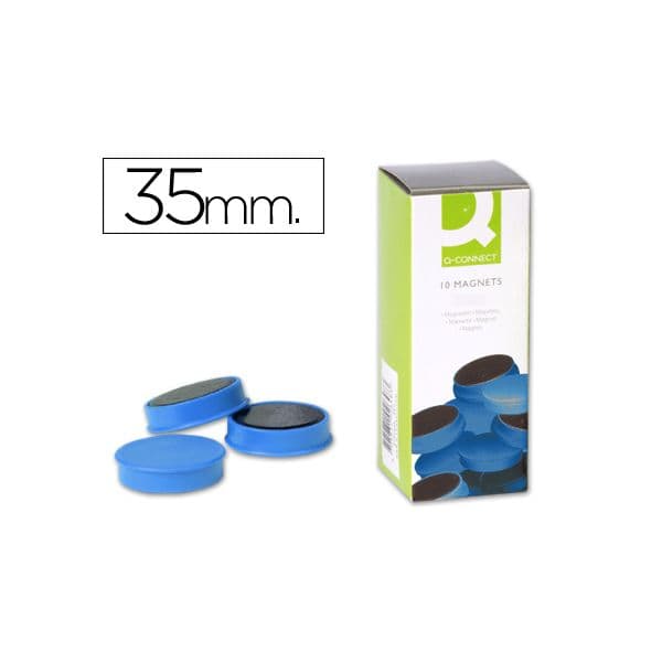 Q-Connect Ímanes Sinalizadores 3,5cm Blue 10 Un. - KF-02646