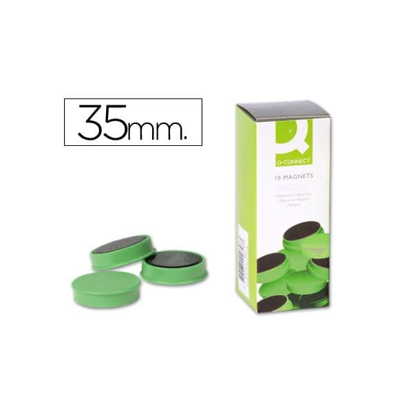 Q-Connect Ímanes Sinalizadores 3,5cm Verde 10 Un. - KF-02647