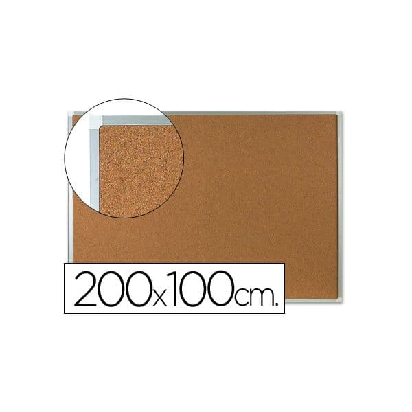 Q-Connect Quadro Cortiça 200x100cm Caixilho Alumínio - 33668