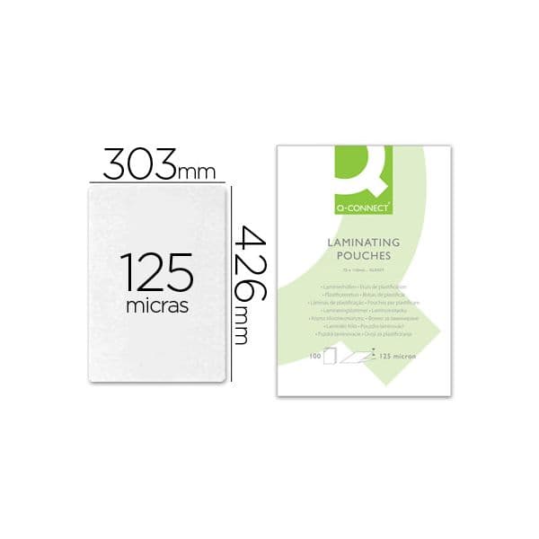 Q-Connect 100 un. Bolsas de Encadernação A3 125mc 303x426mm - KF04124