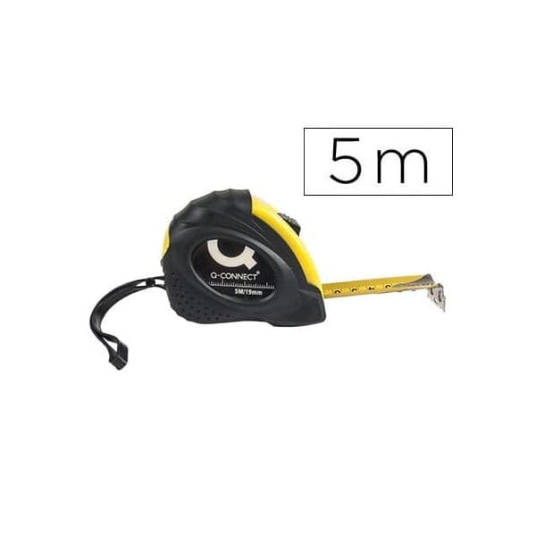 Q-Connect Fita Métrica 5 Metros x 19 mm com Travão Antichoque Amarela