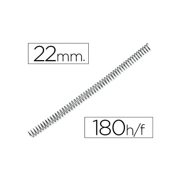 Q-Connect Espiral Metálica 64-5:1 Diâmetro 22mm Calibre 1.2mm 180 Fls - KF04435