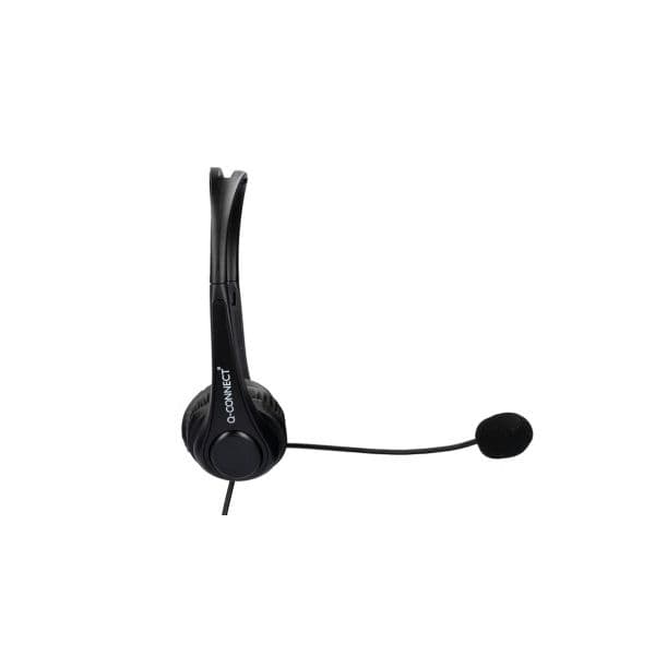 Q-connect Auricular Biaural Diadema Usb com Microfone Usb Preto
