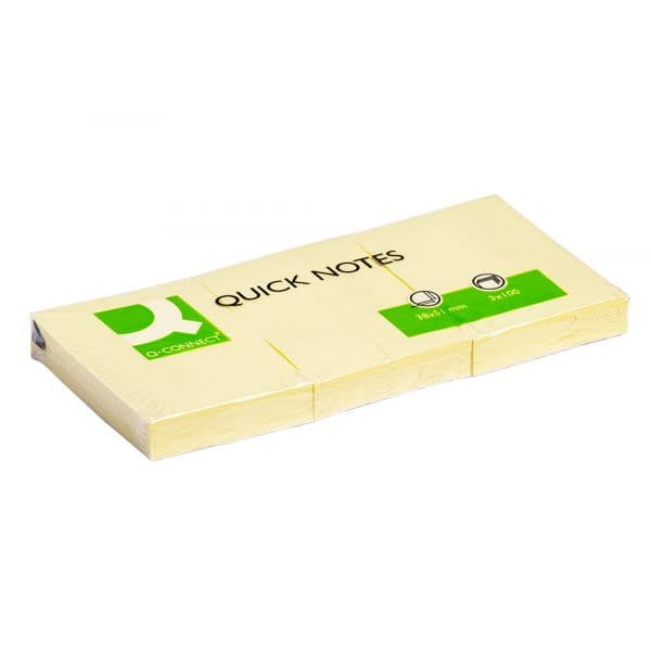 Q-connect Bloco de Notas Adesivo 38x51 com 3x100 Folhas