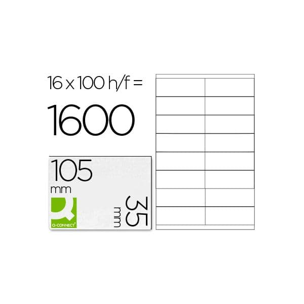 Q-Connect 100 Fls Etiquetas Adesivas 105x35mm - KF10653