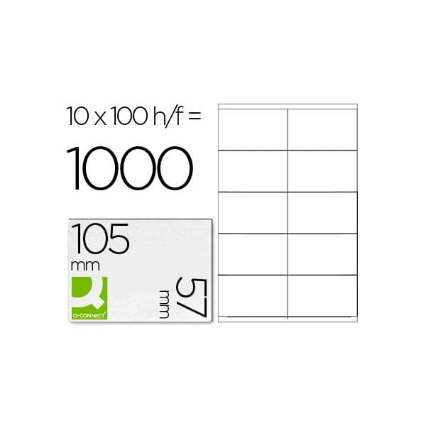 Q-Connect 100 Fls Etiquetas Adesivas 105x57mm - 25684