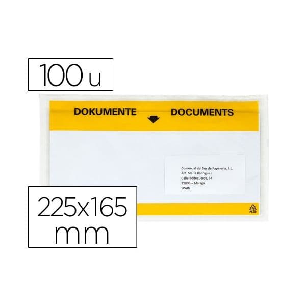 Q-Connect Envelope Autoadesivo Multilingue 225x165mm Transparente 100 Unidades