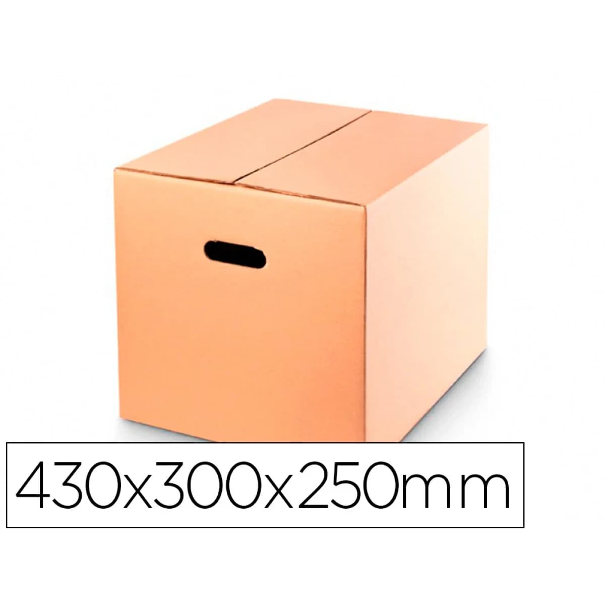 Caja para embalar q-connect americana con asas ultrarresistente carton canal doble 7 mm color kraft – 15 unidades