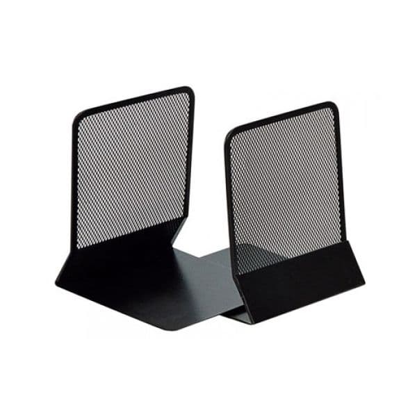 Q-Connect Suporte de Livros Metálico Preto (Conjunto de 2)