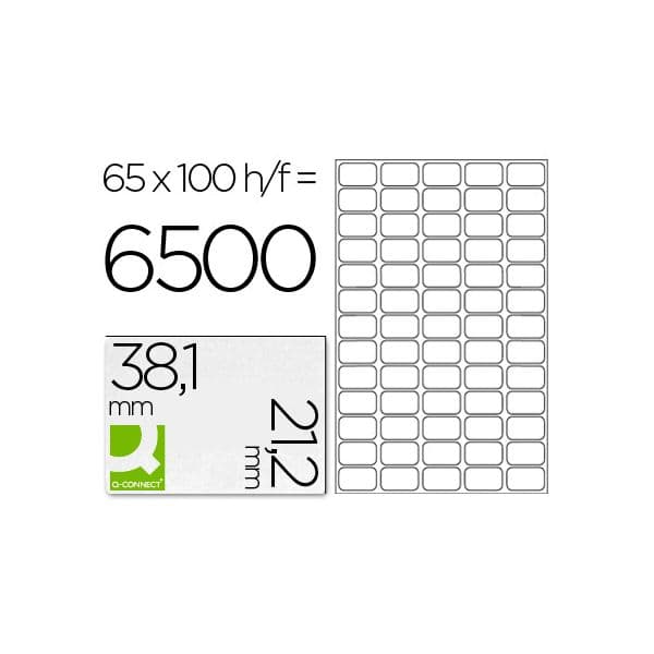 Q-connect Etiqueta Adesiva 38,1X21,2 mm Impressão Caixa c/100 Fls Din A4 - OFF152586CE