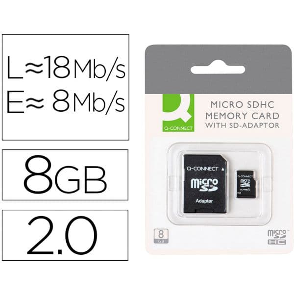 Q-Connect 8GB Micro SDHC Class 4 + Adaptador - KF16011