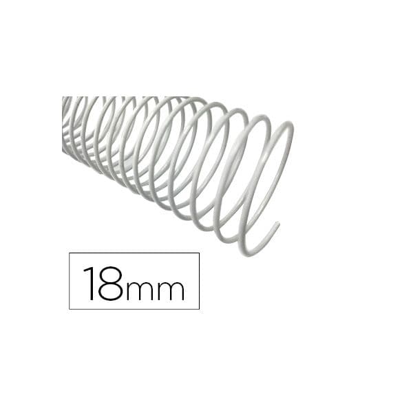 Q-connect Espiral Metálica Branco 64 5:1 18mm 1.2mm 100 un.