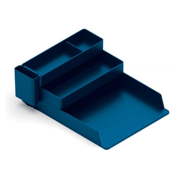 Q-Connect Bandeja Organizador de Secretária A4 Azul 4 Compartimentos