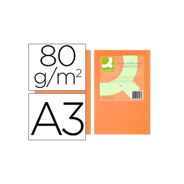 Q-Connect Resma 500 Fls Papel A3 80g Laranja Intenso - KF18011