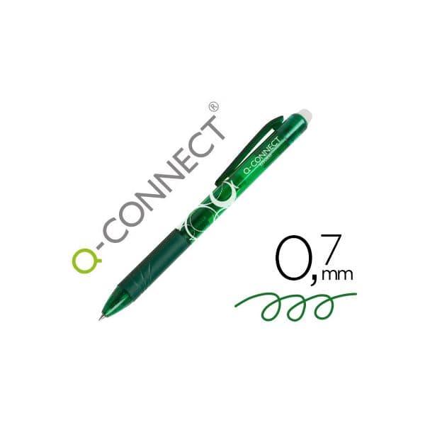Q-connect Esferográfica Retrátil Apagável 0.7 mm Verde 1 Un.