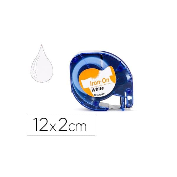 Fita 12mm X 2mt Preta-branca para Roupa para Maquina Letratag Compativel