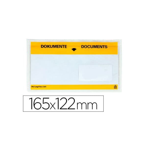 Q-Connect Envelope Autoadesivo Porta-Documentos 165x130mm - KF21724