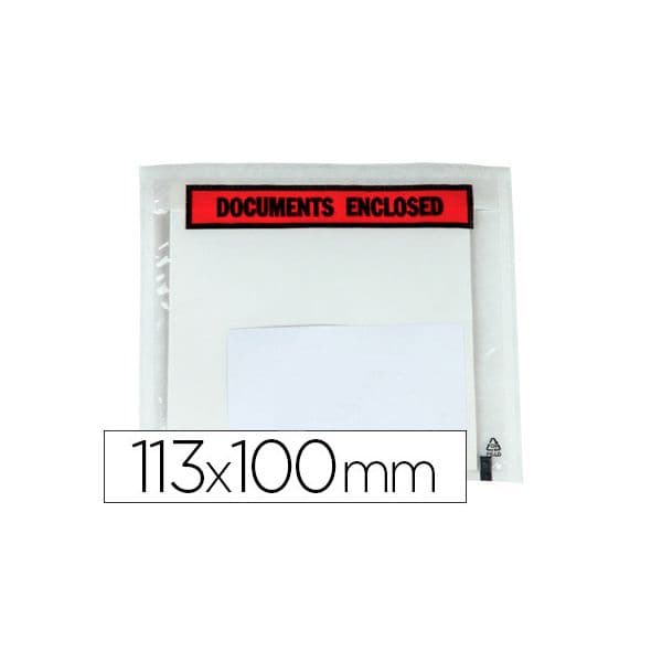 Q-Connect Envelope Autoadesivo Porta-Documentos 25x110mm - KF21735
