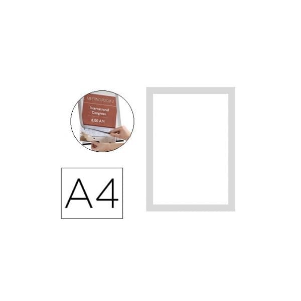 Q-connect 2 un. Molduras Porta-anúncios Din A4 Magnéticas Prata - KF22351