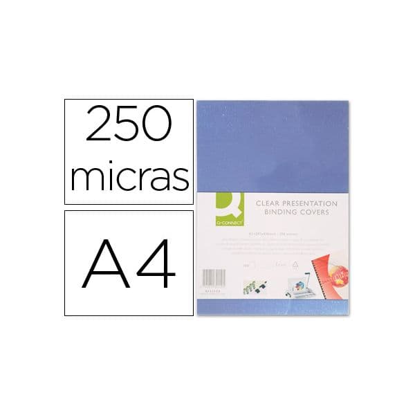 Q-Connect 100 un. Bolsa Encadernação PVC A4 250mc Incolor - KF24011