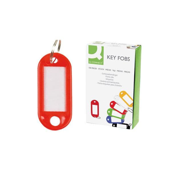 Q-connect Chaveiro Vermelho 100 Un.