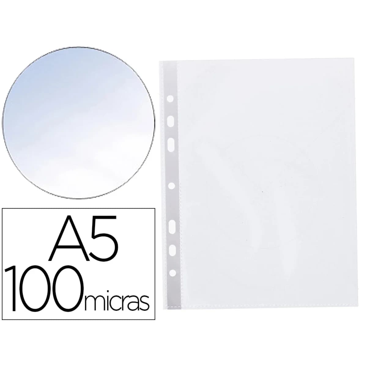 Q-Connect Bolsa Catálogo A5 100 Microns Polipropileno Cristal 1 Un.