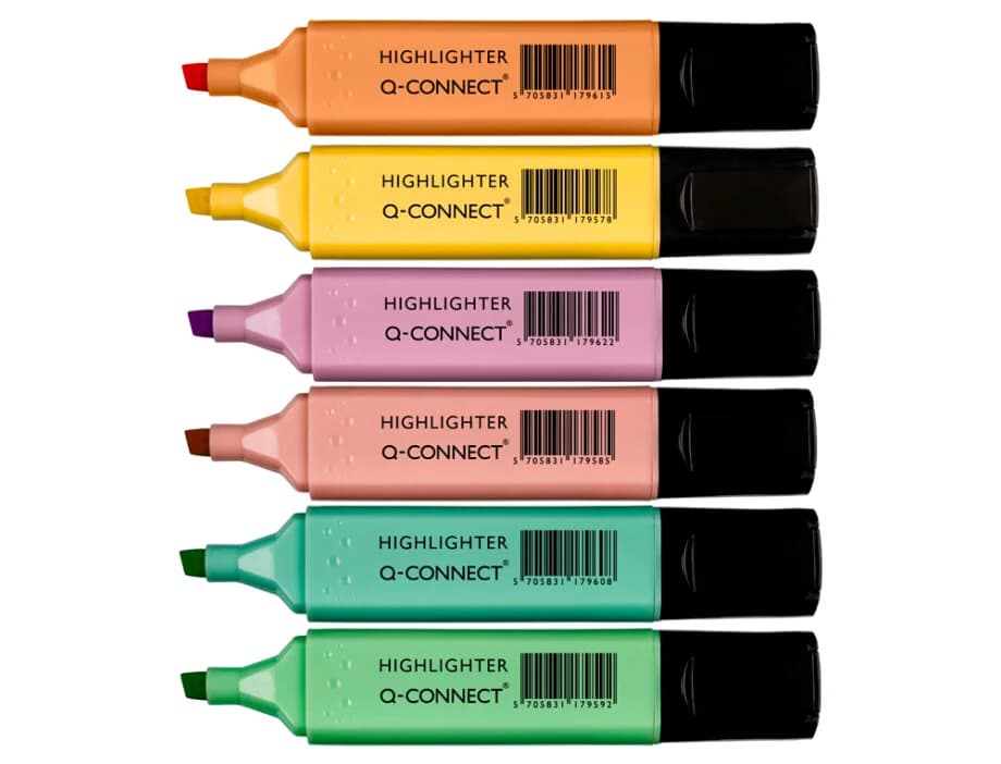 Q-Connect 6 un. Marcadores Fluorescente Pastel