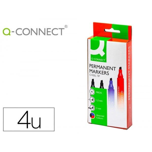 Q-Connect 4 un. Marcadores Permanentes Sortido - KF26089