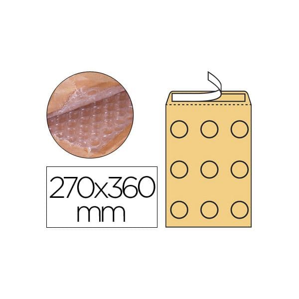 Q-Connect 50 un. Envelopes H/5 Bolhas 270x360mm Cream - KF16585