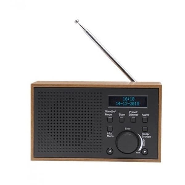 Denver Rádio Portátil DAB-46 2W c/ Visor (Preto / Madeira)