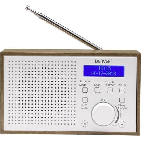 Denver Rádio Portátil DAB-46 2W c/ Visor Branco