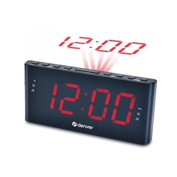 Denver Despertador Digital CPR-710 / RCP-710 FM Projeção Preto