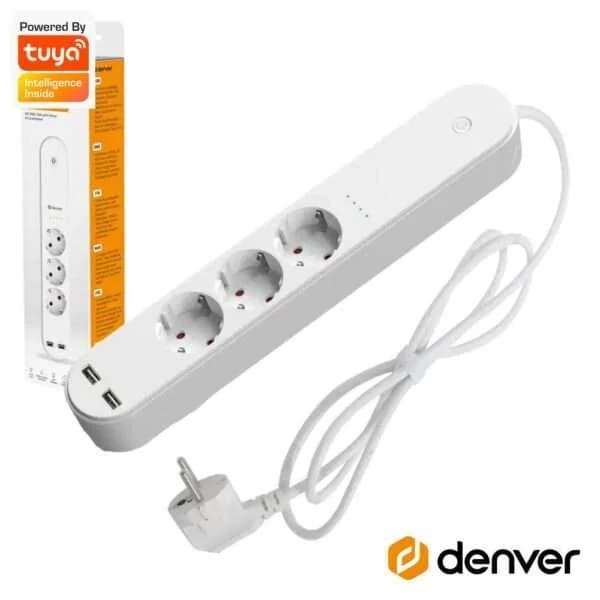 Extensão Inteligente WiFi Tripla + 2 USB DENVER