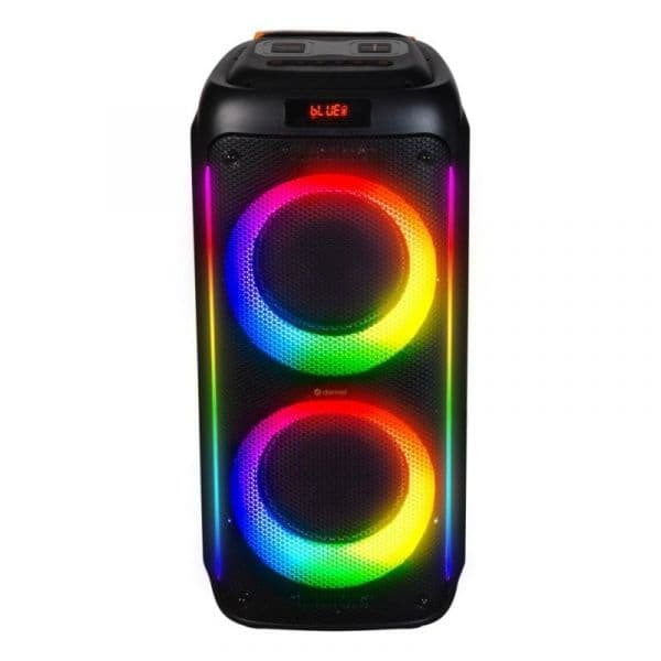 Denver BPS-458 Coluna Bluetooth 1000W USB microSD Microfone LED Preto